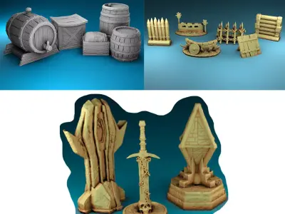 Stylized decor of Middle Ages Set Part 4 3D print model
