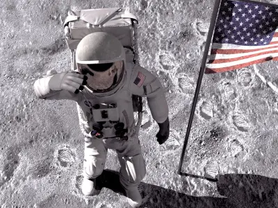 Moon Landing NASA astronaut 3D model