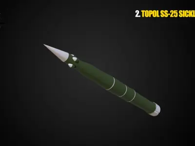 17 IN ONE BALLISTIC MISSILE LOW POLY Low-poly 3D model