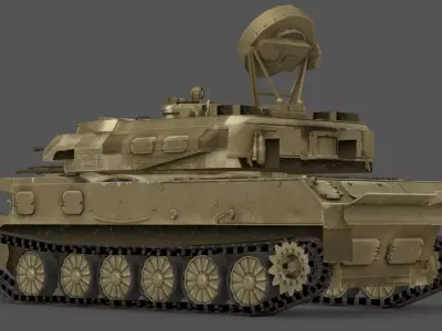 ZSU 23 4 Shilka Low-poly 3D model