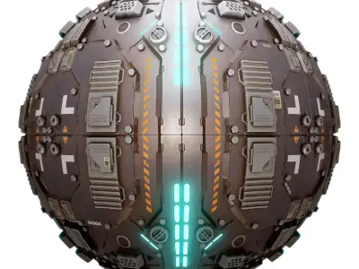 PBR Sci-Fi Industrial Texture 44 Low-poly 3D model