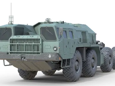 MAZ 74106 Semi Trailer  Low-poly 3D model