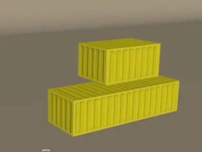 Truck Containers Low-poly 3D model
