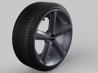 Audi A5 8T wheel with tire Low-poly 3D model