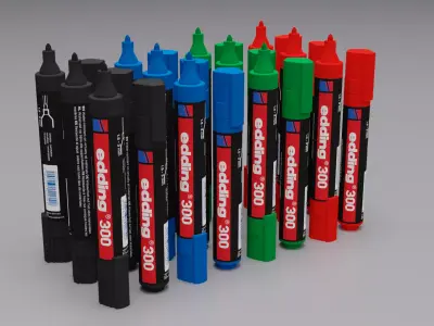 Edding 300 Marker Free low-poly 3D model