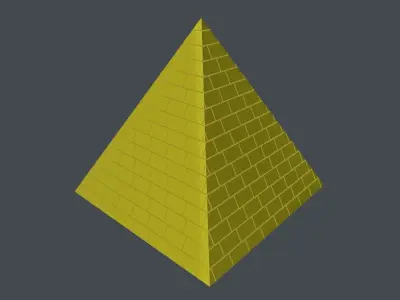 Pyramid 3D Model golden brick Low-poly 3D model