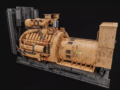 Large Genarator 3 Colors Low-poly 3D model