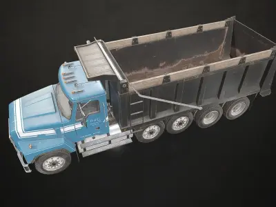 Classic Dump Truck Low-poly 3D model