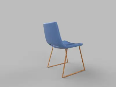 chair with wooden legs Low-poly 3D model
