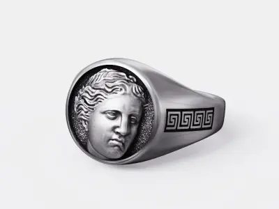 Greek godess ring for women 3D print model