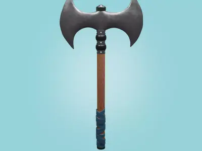Ax Realistic Low Poly Game Ready viking axe Free low-poly 3D model