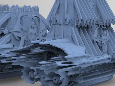 King Arthur Cathedral Ship 2 designs 3D model