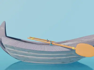 Cartoon Boat  Low-poly 3D model