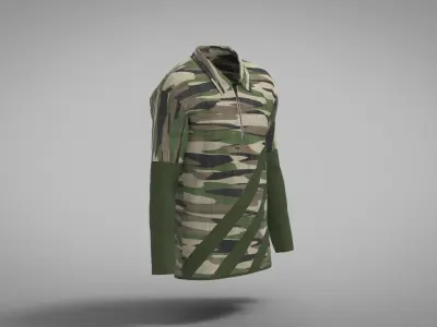 Military Outfit - T-shirt Low-poly 3D model 55