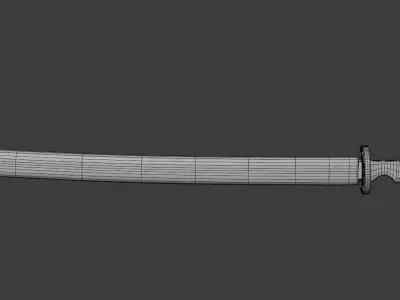 Katana japanese samurai sword 3D model