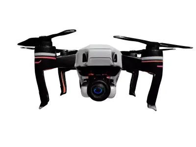 Sleek Modern Drone with Broken Gimbal 3D model
