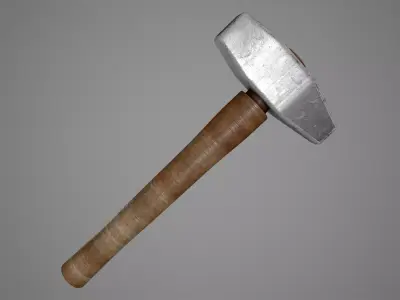 Rock Hammer Low-poly 3D model