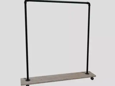 Clothes Rack 2  Low-poly 3D model