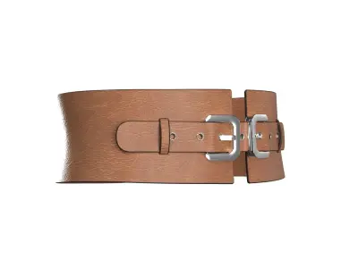 Brown Leather Buckle Belt 3D model