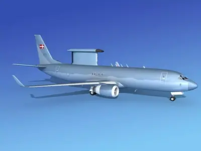 Boeing E-8 Posiedon  AEWS Denmark 3D model