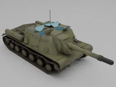 ISU-152 Heavy Assault Tank Low-poly 3D model