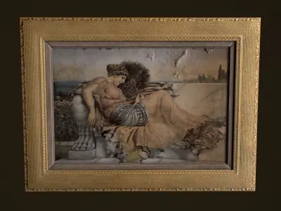 Victorian Framed Painting Low-poly 3D model