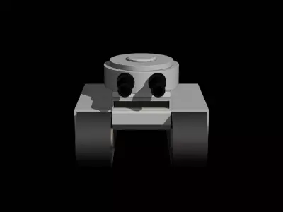 Stylized Low Poly Tank Light Turret Game Ready Low-poly 3D model