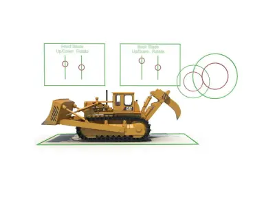 Bulldozer CAT Rigged 3D model