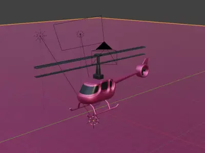 pink helicopter 3D model
