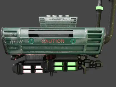 Sci-Fi Modern Spaceship Game Asset Model with PBR Texture Set 3D model
