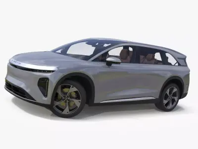 Lucid Gravity Electric Suv Gray Lights Off Rigged for Cinema 4D 3D model