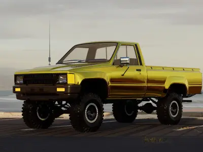 ZBL Pickup Car V2 - Unreal Engine Project Low-poly 3D model