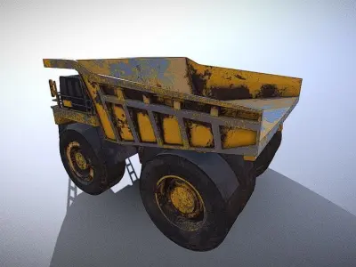 Free Old Mine Dump Truck  Free low-poly 3D model