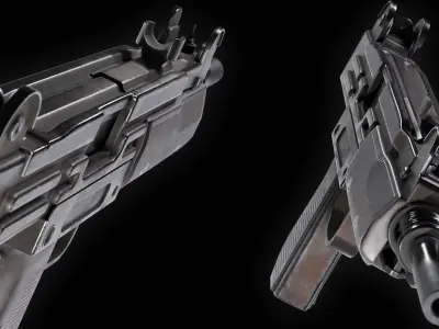VR Ready UZI Low Poly Low-poly 3D model