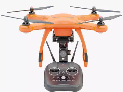 3D model Animated Drone Autel Robotics and Controller 3D model 3D model