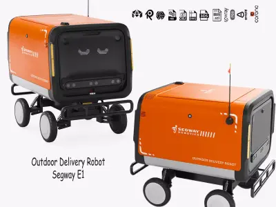 Delivery Robot in Outdoor by Segway E1 3D model