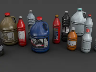 plastic bottles Low-poly 3D model purchase
