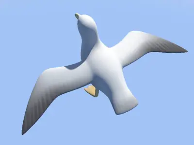 Seagull on sky Low-poly 3D model