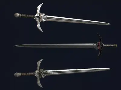 Spiked Longsword Low-poly 3D model