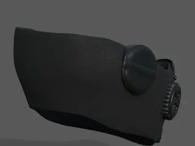 Gas mask helmet protection isolated scifi military futuristic  Low-poly 3D model