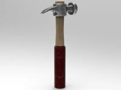 Hammer LowPoly PBR Model with handle Free low-poly 3D model