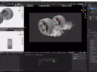 Car Wheels Burnout Smoke VDB Animation 3D model