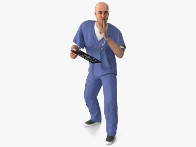 Prisoner in Blue Uniform Rigged  purchase 3D model