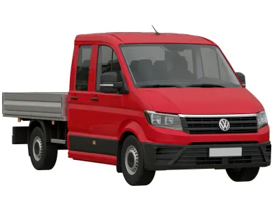 VW Crafter 2 Flatbed Truck 3D model by CommercialVehicles
