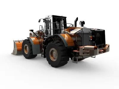 Rigged Hitachi Construction Machinery ZW550 Wheel Loader 3D model