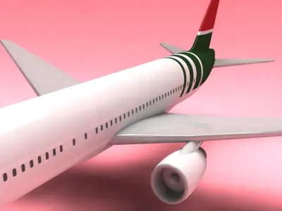 Airplane airliner flying in sky 3D model