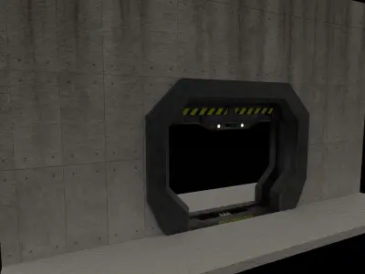 Armored door Low-poly 3D model