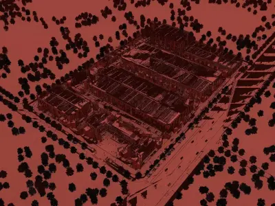 Industrial buildings factories industrial parks 3D model buy