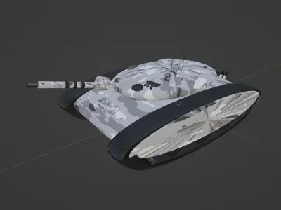 Gray toy tank 3D model