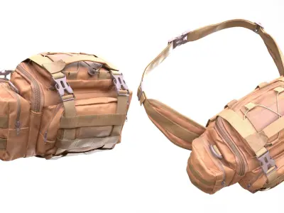 Tactical Waist Bag 15 - All MH Bodies and UE5 Skeletons - Rigged Low-poly 3D model